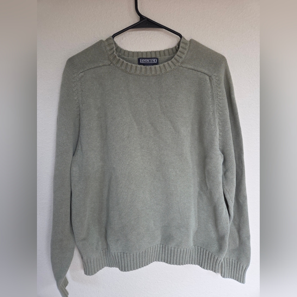 Lands' End Men's Green Crewneck Sweater